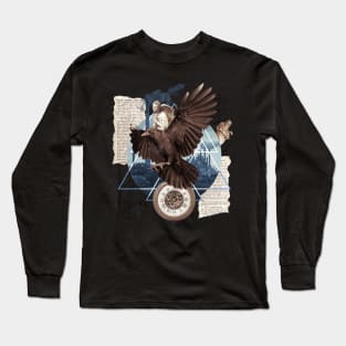 Eagle flying collage design Long Sleeve T-Shirt